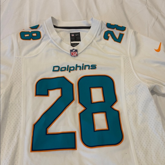 Nike White and Teal Dolphins Jersey with Orange Accents - Picture 3 of 8